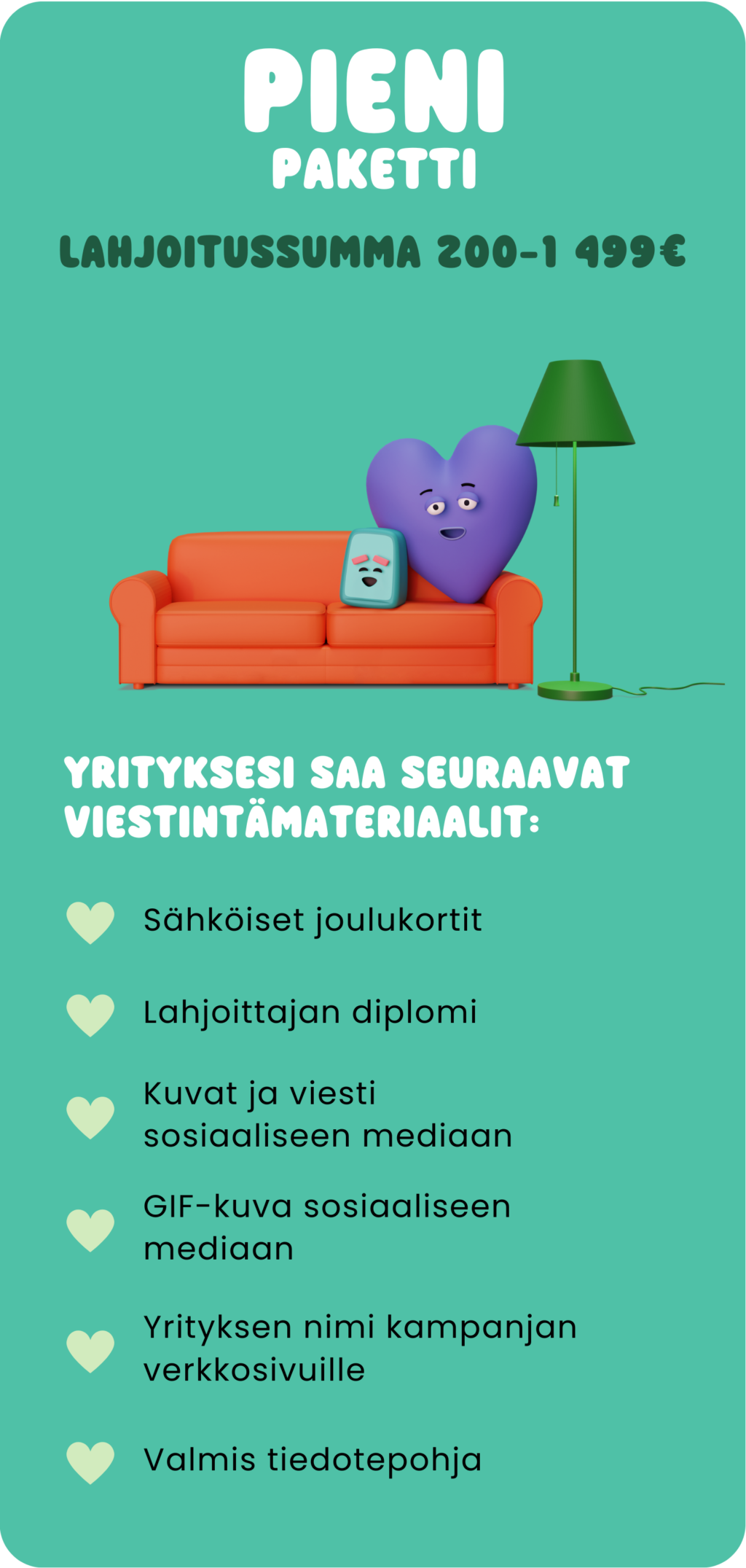 Yrityksen pieni viestintäpaketti.